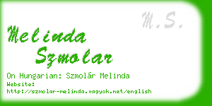 melinda szmolar business card