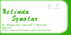 melinda szmolar business card